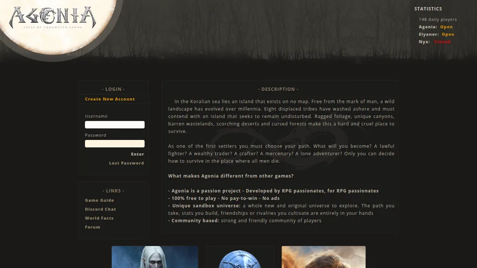 Agonia home page