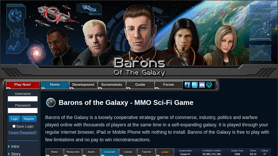 Barons of the Galaxy home page