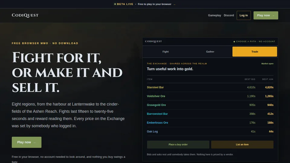CodiQuest home page