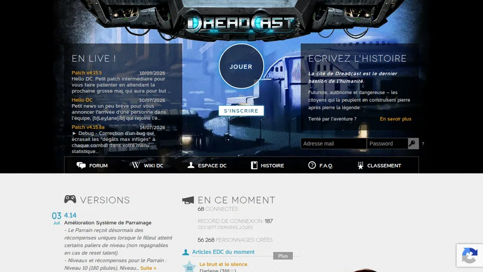 Dreadcast home page