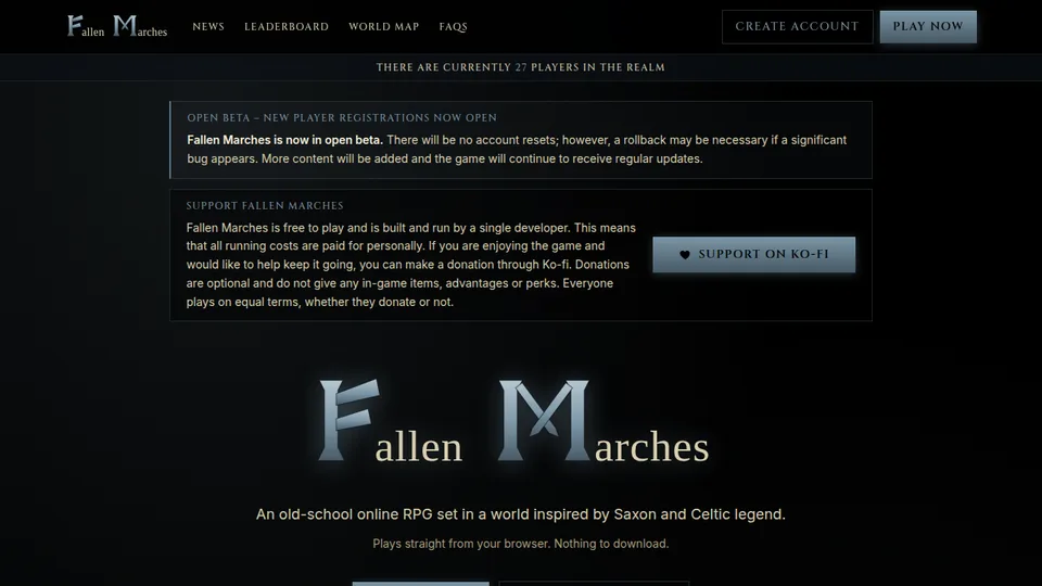 Fallen Marches home page
