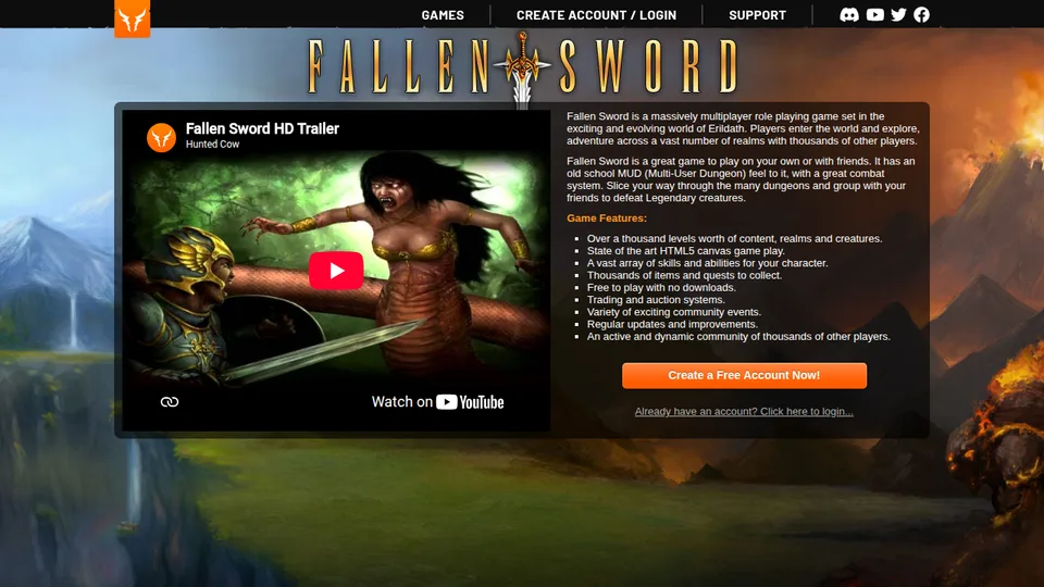 Fallen Sword home page