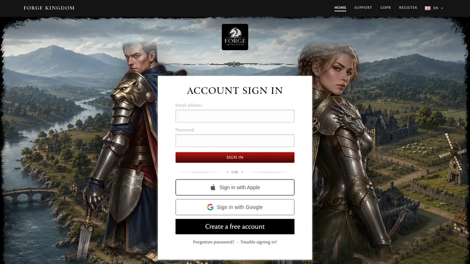 Forge Kingdom home page