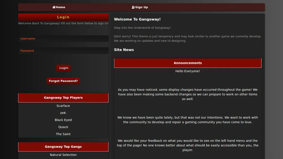 Gangs Way home page