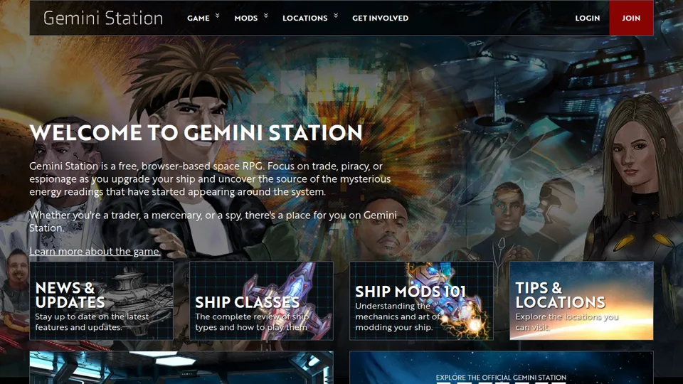 Gemini Station home page