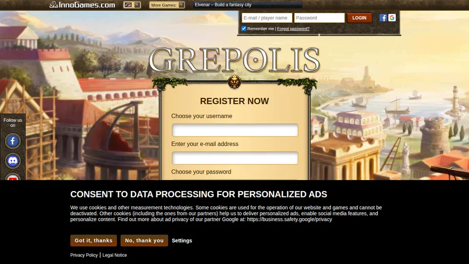 Grepolis home page