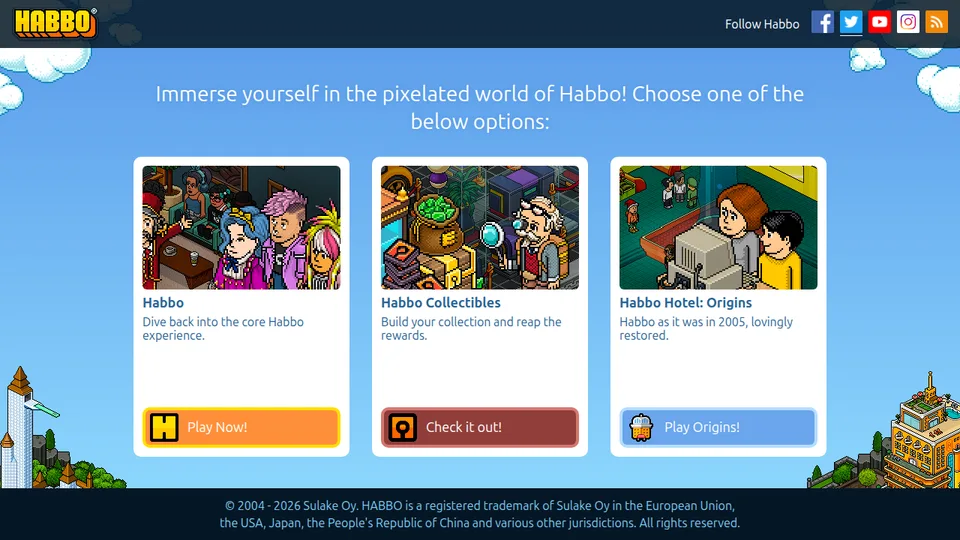 Habbo home page