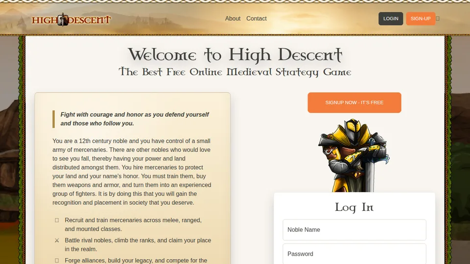 High Descent home page