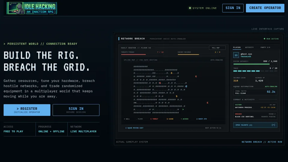 Idle Hacking home page
