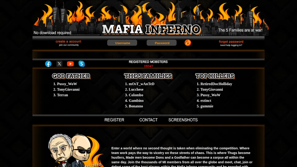 Mafia Inferno home page