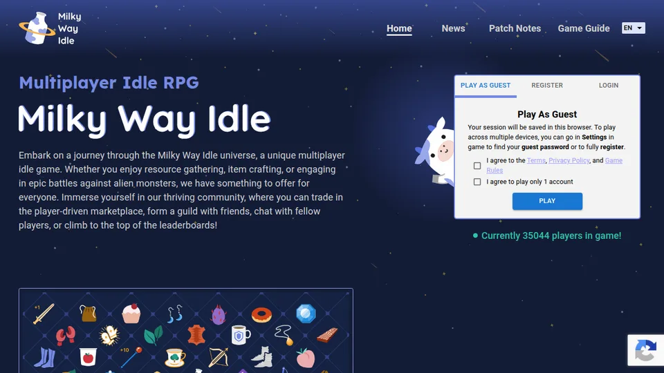 Milky Way Idle home page