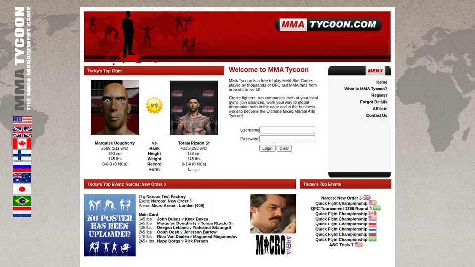 MMA Tycoon home page