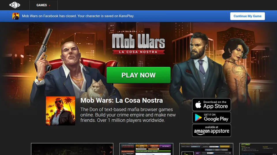 Mob Wars: La Cosa Nostra home page