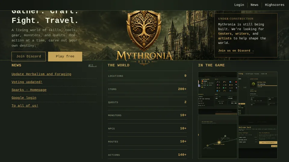 Mythronia home page