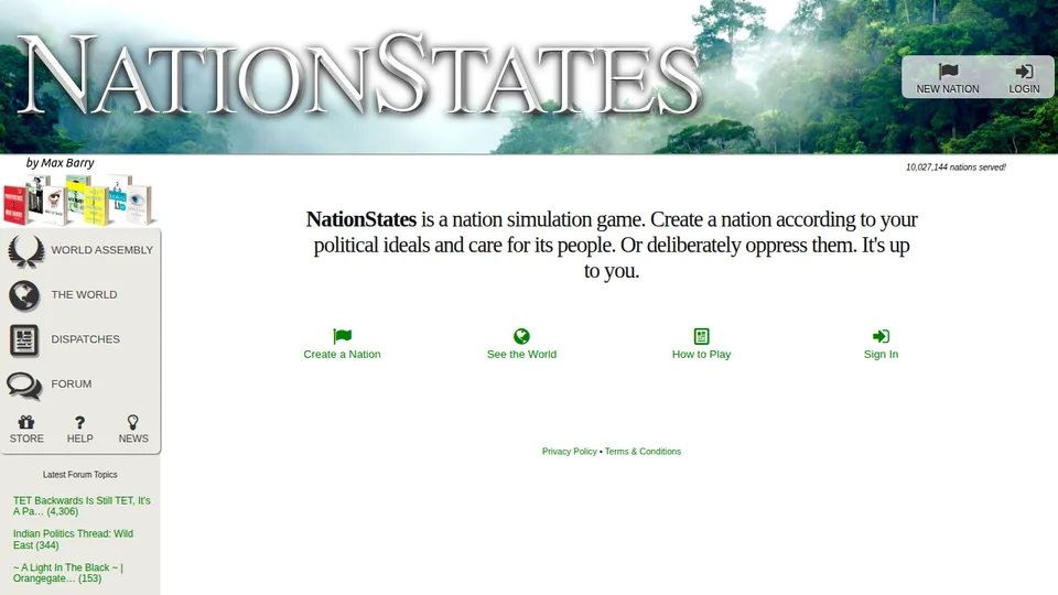 NationStates home page