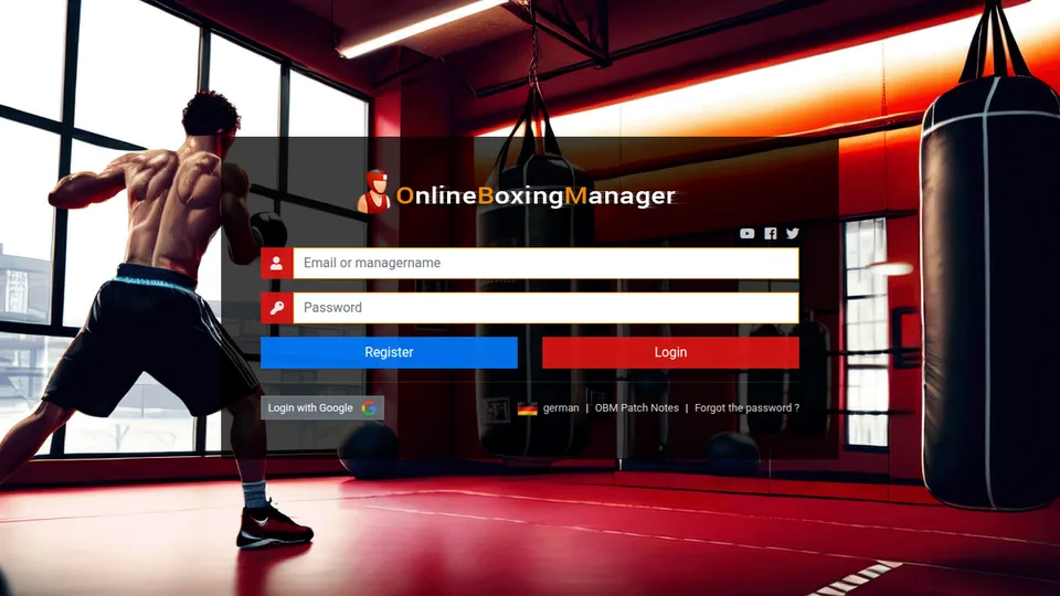 Online Boxing Manager home page