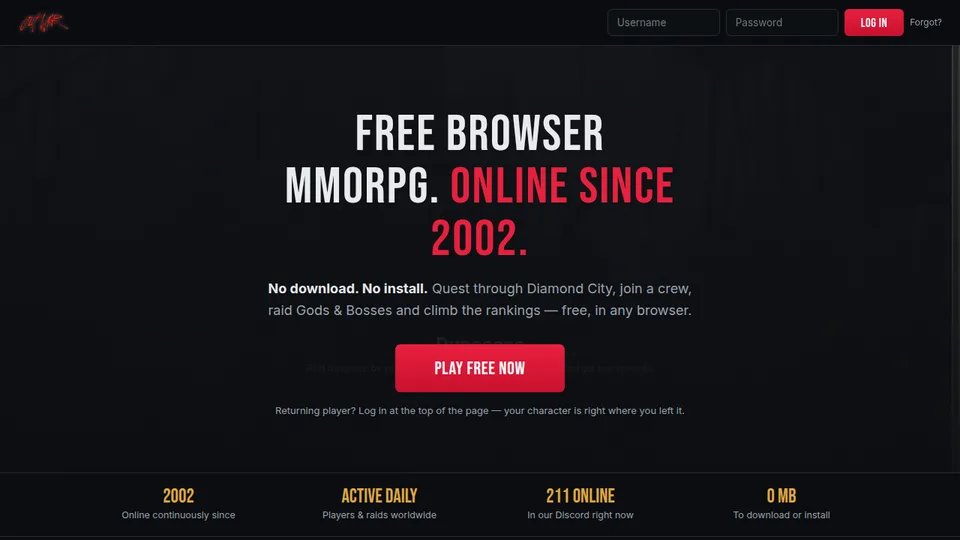 Outwar home page