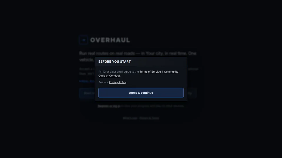 Overhaul home page