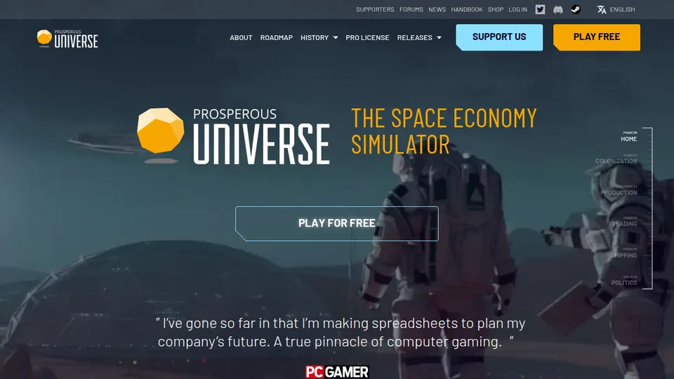 Prosperous Universe home page