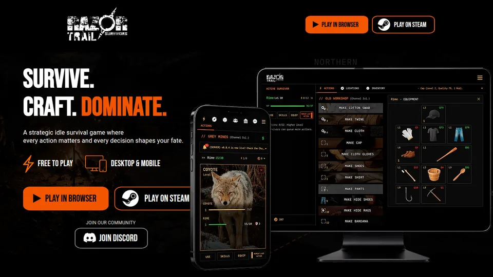 Razor Trail Survivors home page