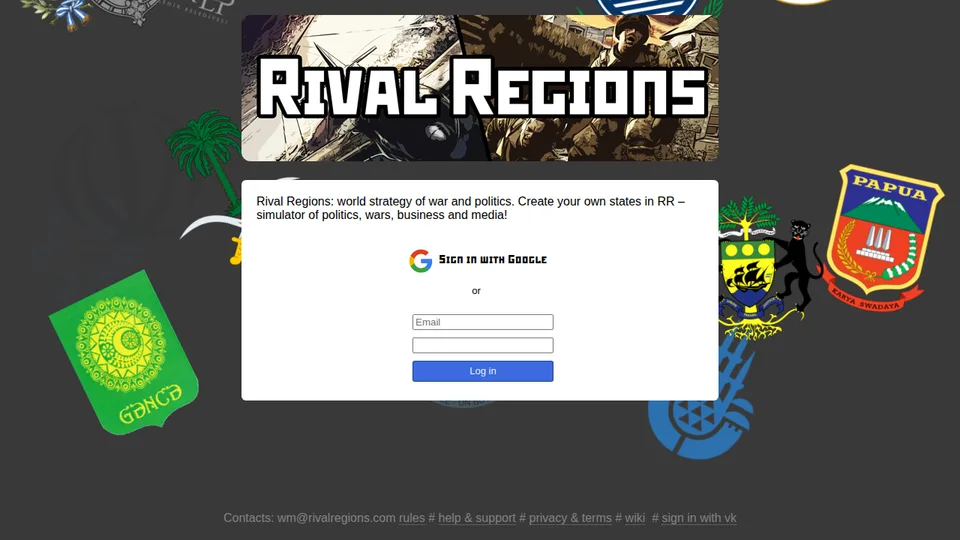 Rival Regions home page