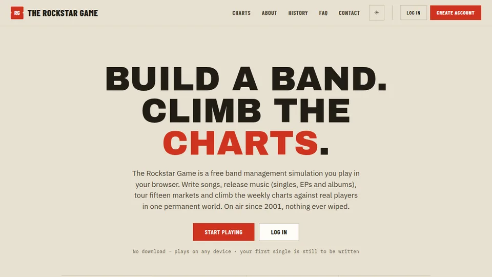 The Rockstar Game home page