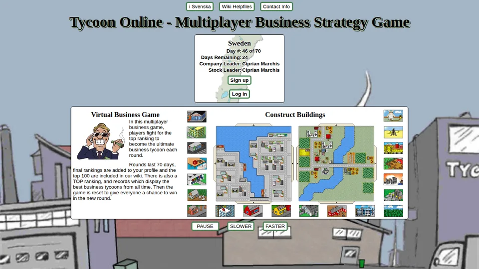 Tycoon Online home page