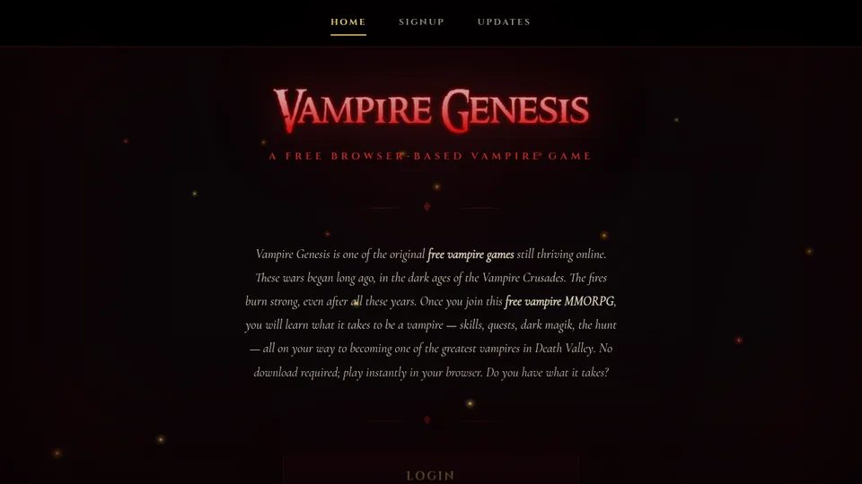 Vampire Genesis home page