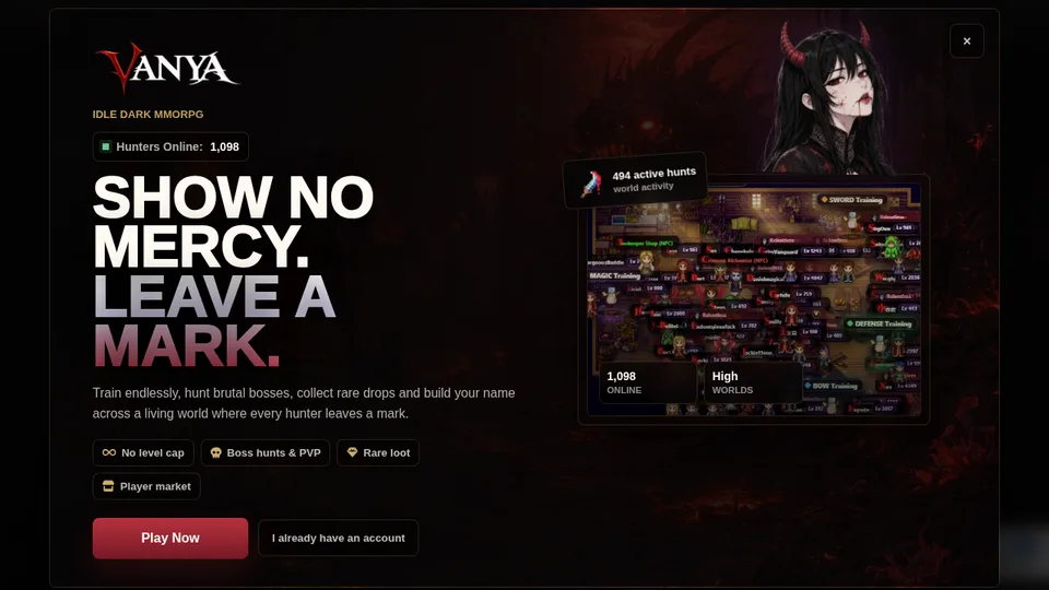 Vanya Online home page